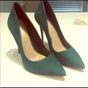 Aldo suede emerald green heels